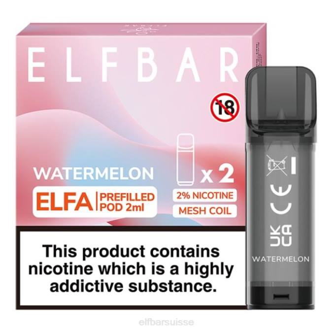 elfbar elfa dosette préremplie - 2 ml - 20 mg (paquet de 2) FN40108 pastèque