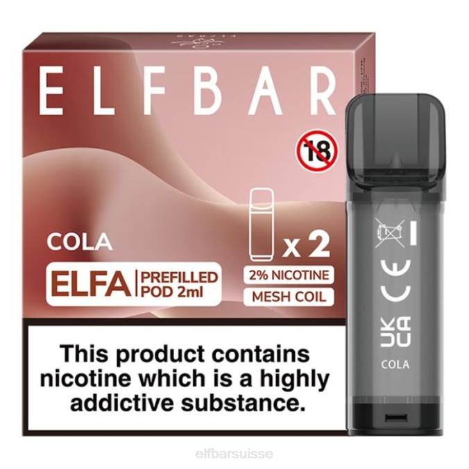 elfbar elfa dosette préremplie - 2 ml - 20 mg (paquet de 2) FN40109 Cola