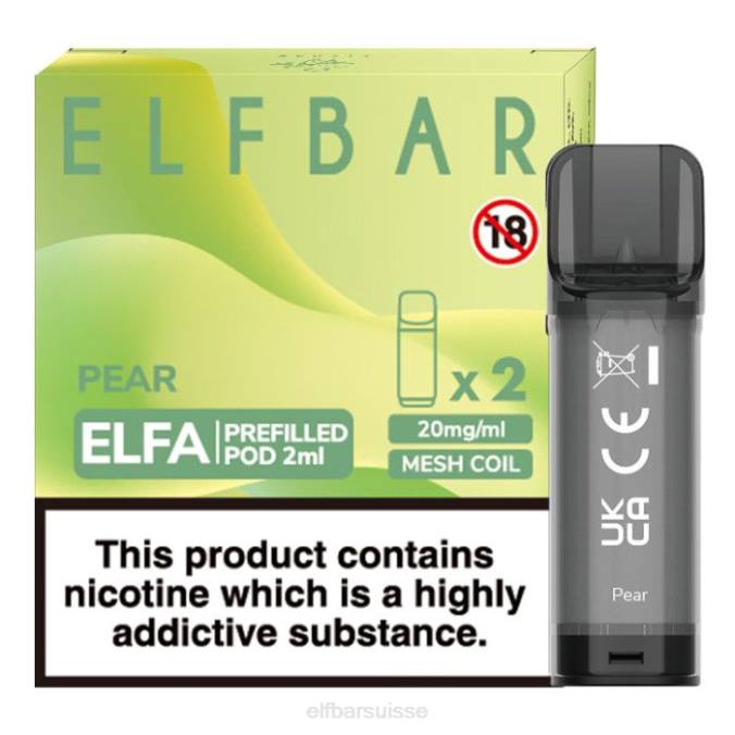 elfbar elfa dosette préremplie - 2 ml - 20 mg (paquet de 2) FN40123 poire