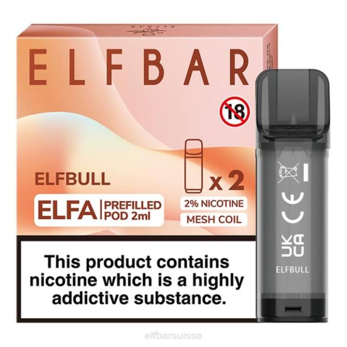 elfbar elfa dosette préremplie - 2 ml - 20 mg (paquet de 2) FN40128 taureau elfe