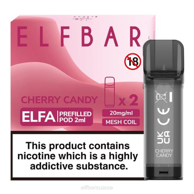 elfbar elfa dosette préremplie - 2 ml - 20 mg (paquet de 2) FN40131 bonbons aux cerises