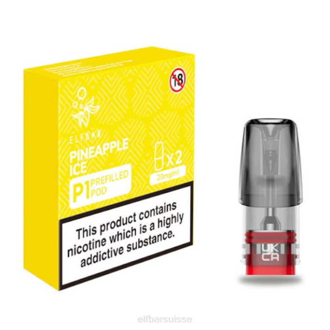 elfbar mate 500 p1 dosettes préremplies - 20 mg (paquet de 2) glace à l'ananas FN40151