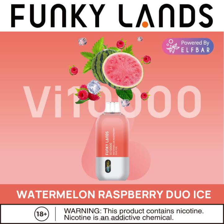 ELFBAR Funky Lands meilleure saveur vape jetable vi10000 série glacée Duo de glace pastèque et framboise H268152