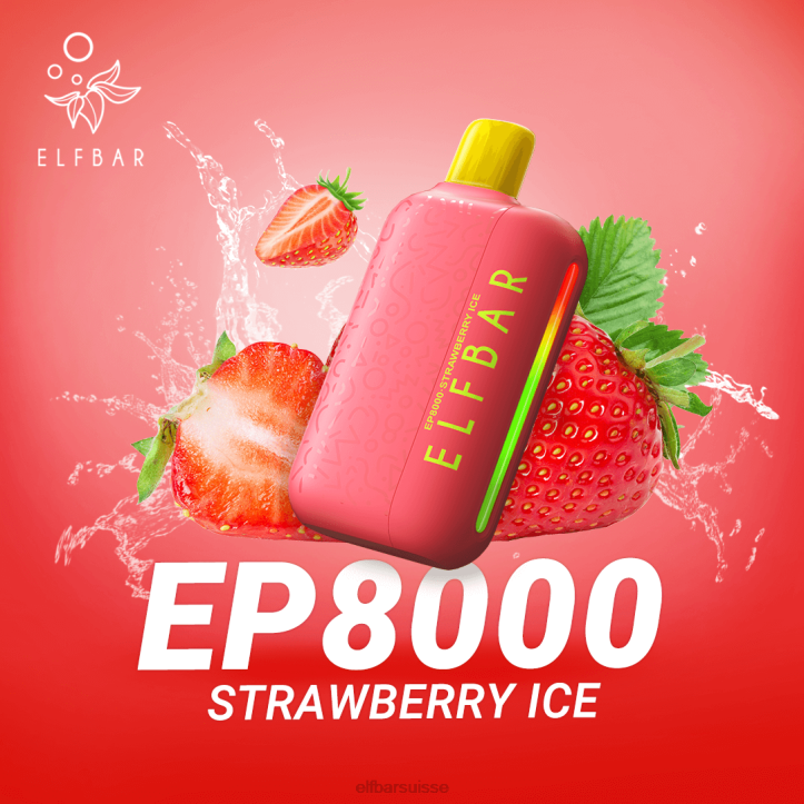 ELFBAR vape jetable nouvelles bouffées ep8000 glace à la fraise H26876