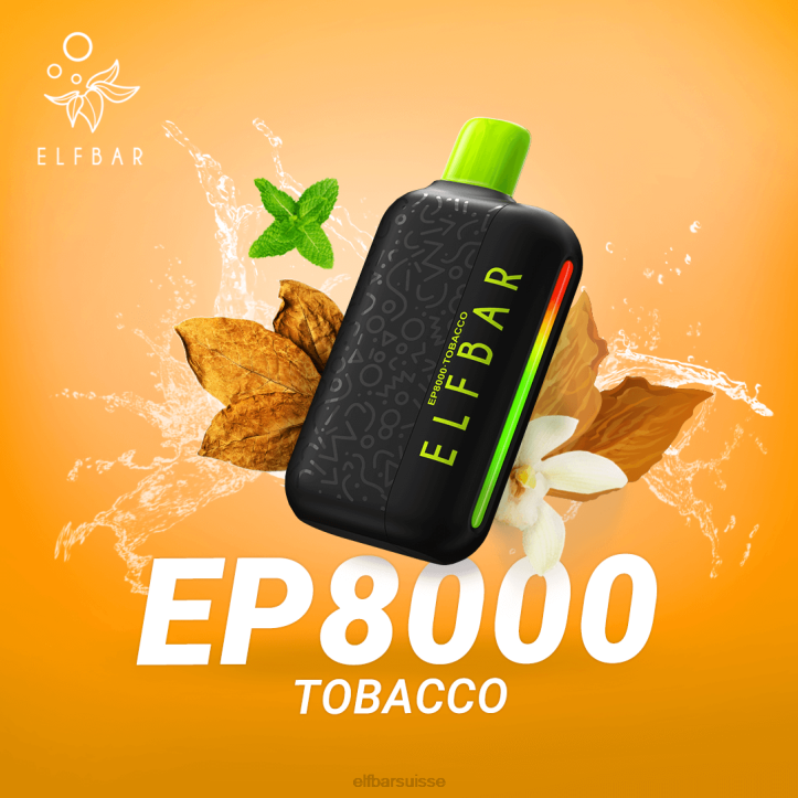 ELFBAR vape jetable nouvelles bouffées ep8000 le tabac H26861